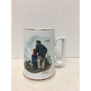 Vintage 1985 Norman Rockwell Museum Collection  LOOKING OUT TO SEA Mug 12oz